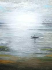 На отмели. 2025. Холст 50х70, текстурная паста, акрил